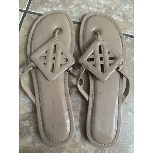 Antonio Melani 11 Patent Leather Nude Flat Sandals